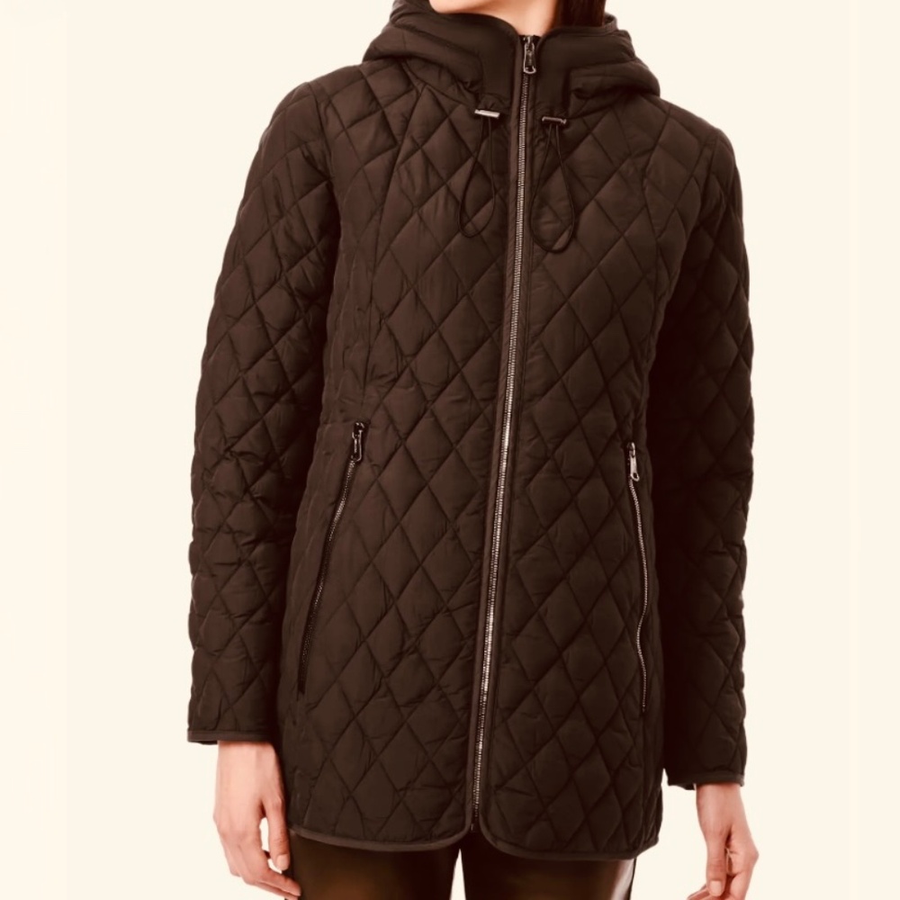 Bernardo NWOT Diamond Quilt Hooded Puffer Jacket